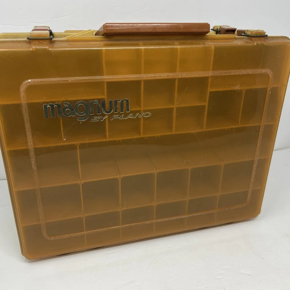 Vintage Magnum By Plano Double Sided Portable Fishing Tackle Box Organizer 1162
